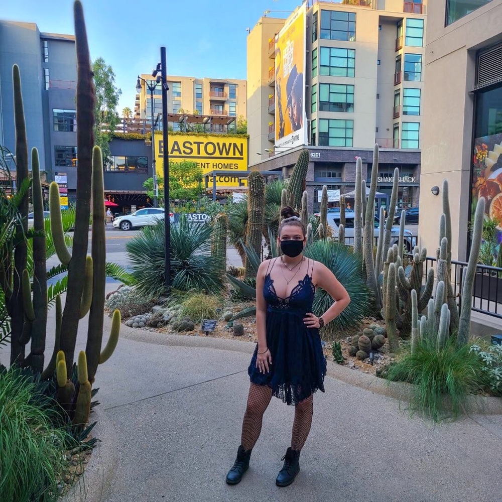 Navy Adella Mini Slip Dress Free People